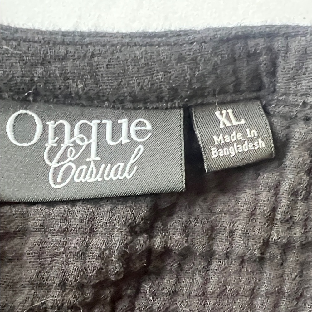 Onque Casuals Black Pants Women’s Solid Top & Wide Leg Pants Set Size XL EUC - Picture 3 of 10